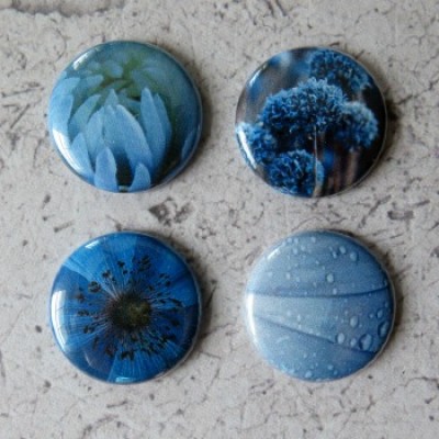 Badges texture-fleurs bleues